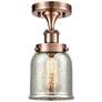 Ballston Urban Bell  5" LED Semi-Flush Mount - Copper - Silver Mercury
