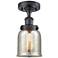 Ballston Urban Bell 5" LED Semi-Flush Mount - Matte Black - Silver Me