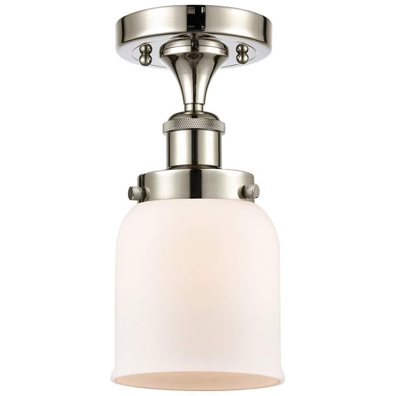 Image 1 Ballston Urban Bell 5" LED Semi-Flush Mount - Polished Nickel - White