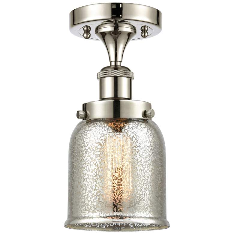 Image 1 Ballston Urban Bell 5" LED Semi-Flush - Polished Nickel - Silver Merc