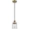 Ballston Urban Bell 5" Mini Pendant - Brushed Brass - Clear Shade