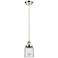 Ballston Urban Bell 5" Mini Pendant - Polished Nickel - Clear Shade