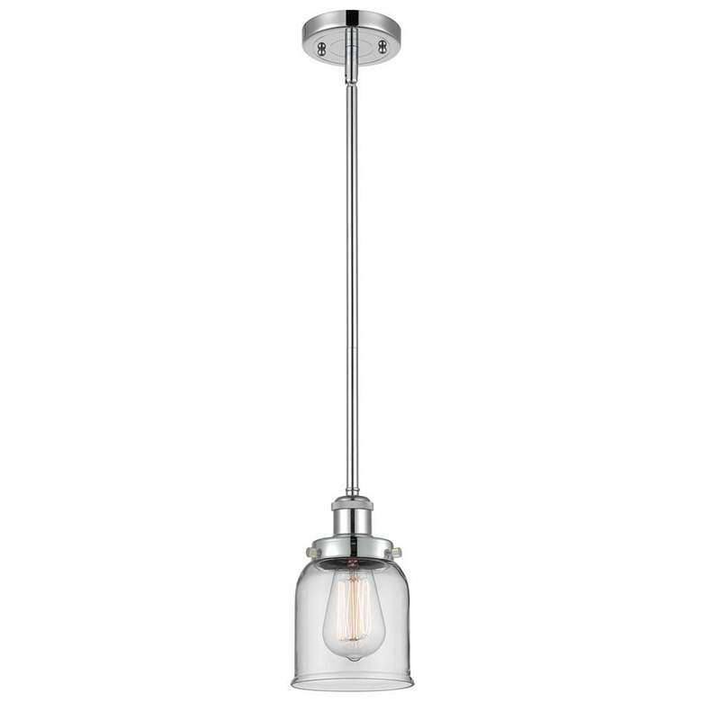 Image 1 Ballston Urban Bell 5 inch Polished Chrome Stemmed Mini Pendant w/ Clear S