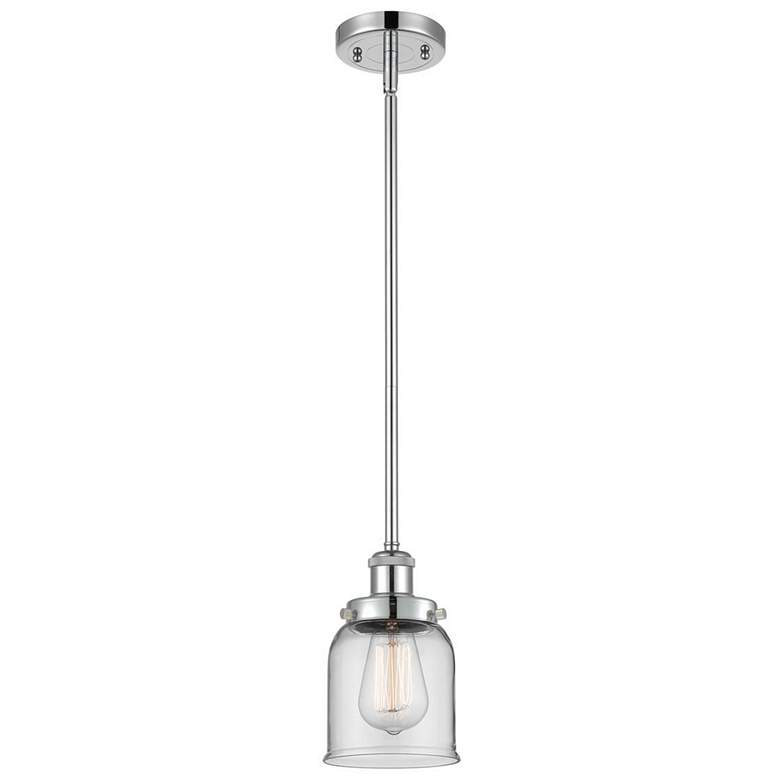 Image 1 Ballston Urban Bell 5" Polished Chrome Stemmed Mini Pendant w/ Clear S