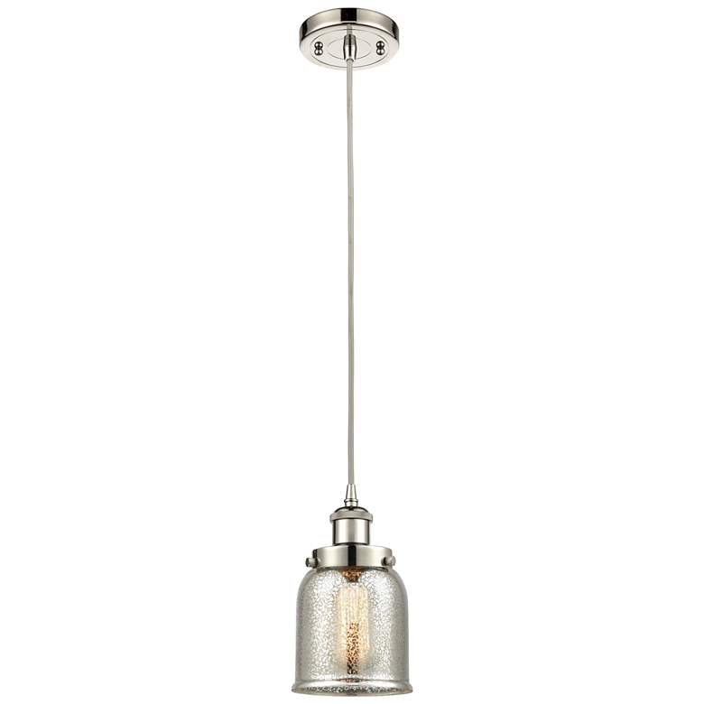 Image 1 Ballston Urban Bell 5" Polished Nickel Corded Mini Pendant w/ Mercury