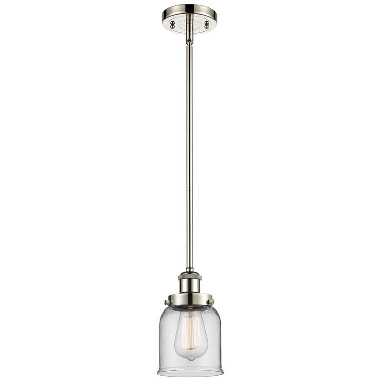 Image 1 Ballston Urban Bell 5 inch Polished Nickel Stemmed Mini Pendant w/ Clear S