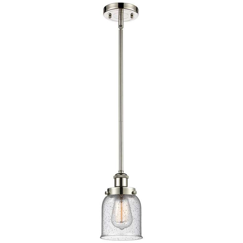 Image 1 Ballston Urban Bell 5" Polished Nickel Stemmed Mini Pendant w/ Seedy S