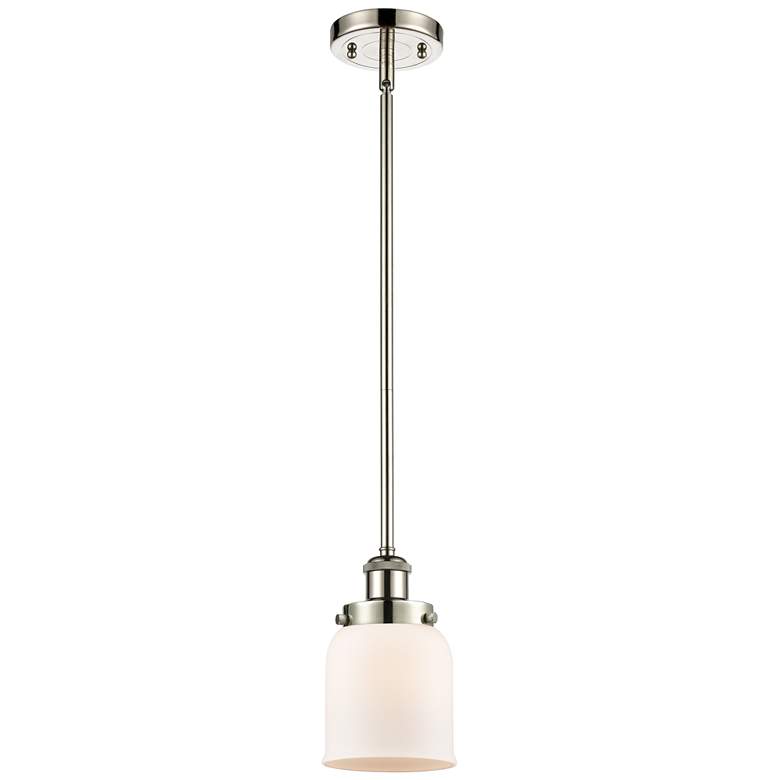 Image 1 Ballston Urban Bell 5 inch Polished Nickel Stemmed Mini Pendant w/ White S