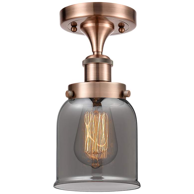 Image 1 Ballston Urban Bell 5" Semi-Flush Mount - Antique Copper - Plated Smo