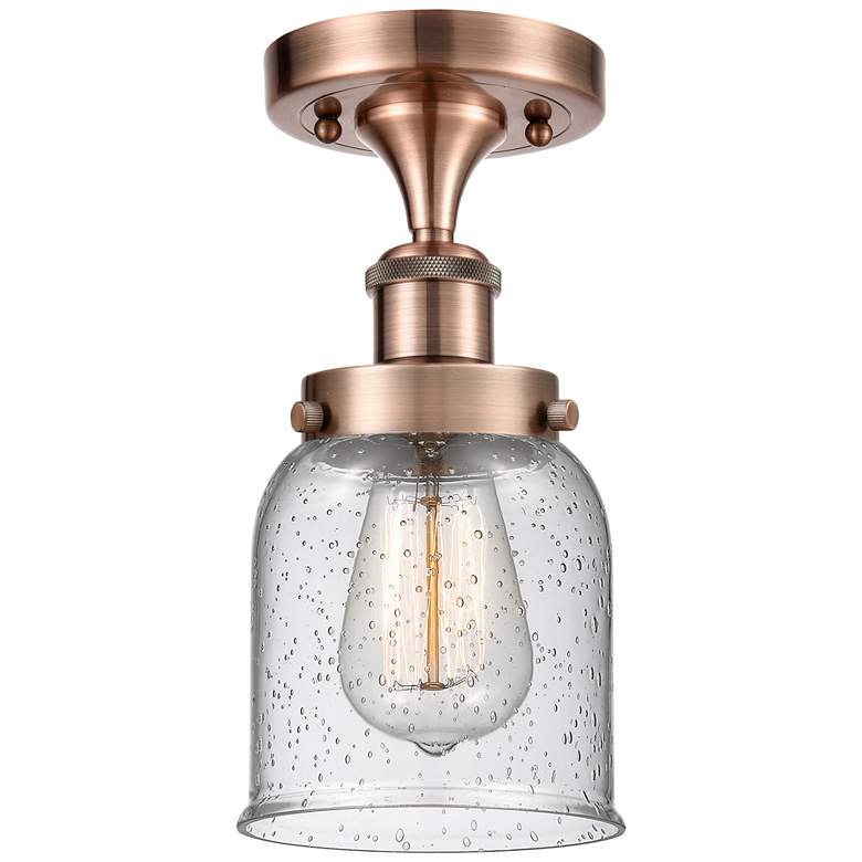 Image 1 Ballston Urban Bell 5" Semi-Flush Mount - Antique Copper - Seedy Shad
