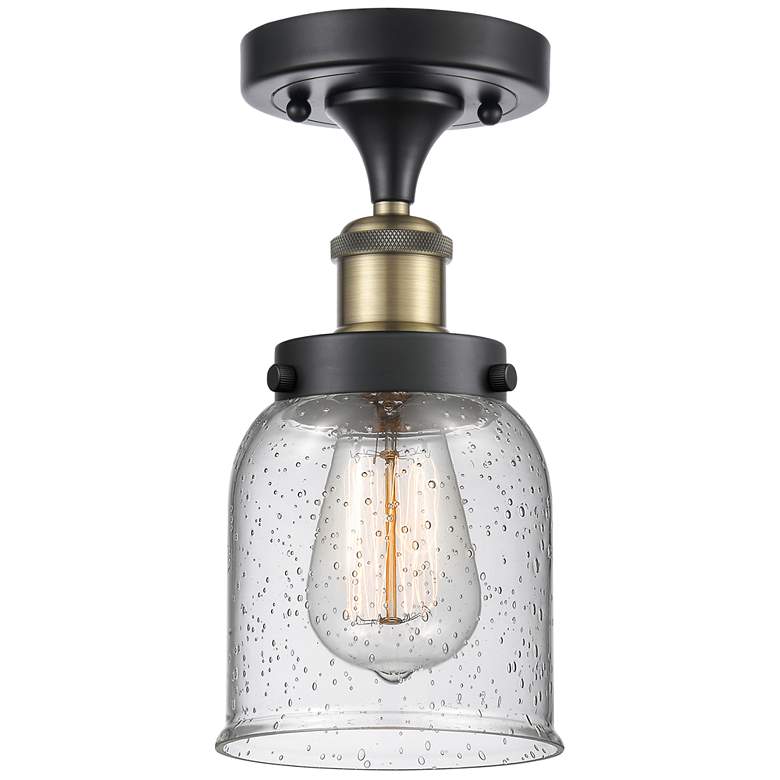 Image 1 Ballston Urban Bell 5" Semi-Flush Mount - Black Antique Brass - Seedy