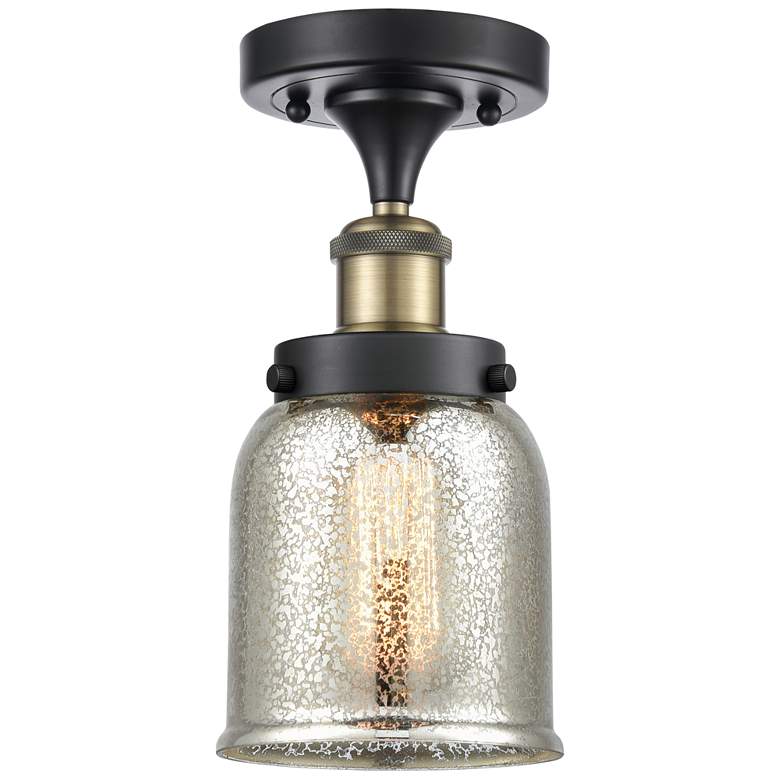 Image 1 Ballston Urban Bell 5" Semi-Flush Mount - Black Brass - Silver Mercur
