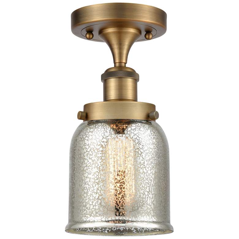 Image 1 Ballston Urban Bell 5" Semi-Flush Mount - Brass - Silver Plated Mercu
