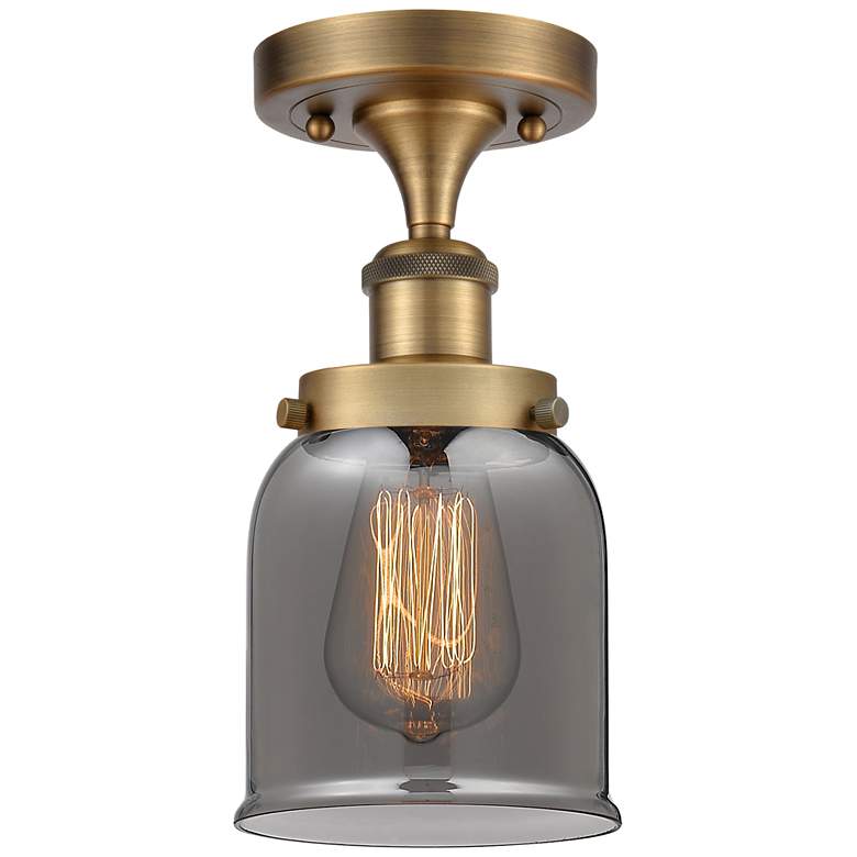 Image 1 Ballston Urban Bell  5" Semi-Flush Mount - Brushed Brass - Plated Smok