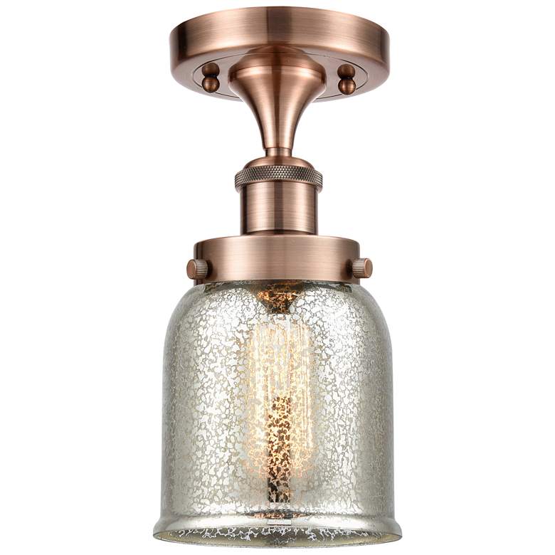 Image 1 Ballston Urban Bell 5" Semi-Flush Mount - Copper - Silver Plated Merc