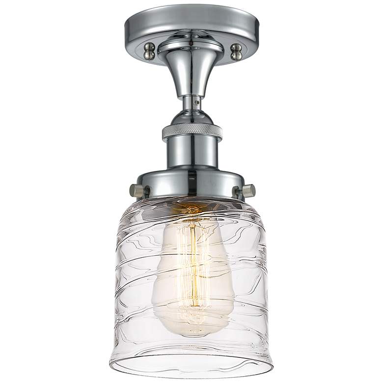 Image 1 Ballston Urban Bell 5" Semi-Flush Mount - Polished Chrome - Deco Swir