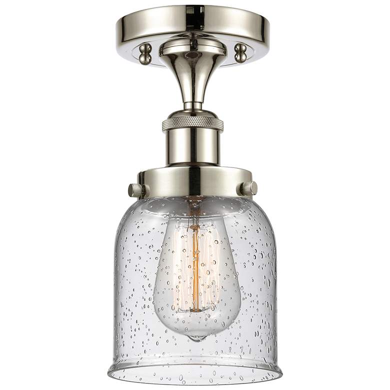 Image 1 Ballston Urban Bell 5" Semi-Flush Mount - Polished Nickel - Seedy Sha