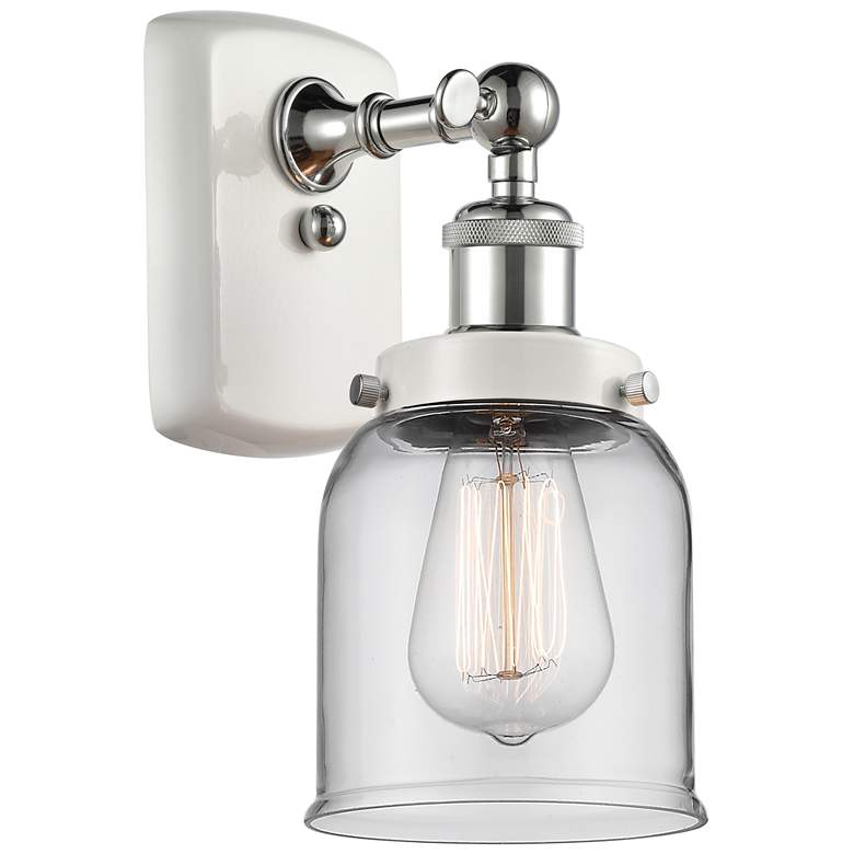Image 1 Ballston Urban Bell 5 inch White &#38; Chrome LED Sconce With Clear Shade