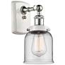 Ballston Urban Bell 5" White &#38; Chrome LED Sconce With Clear Shade