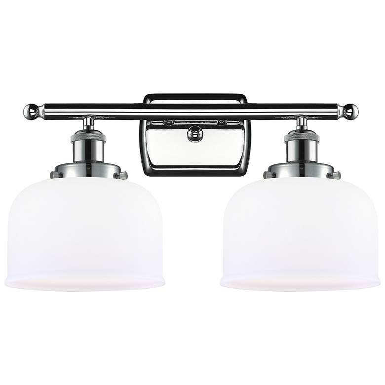 Image 1 Ballston Urban Bell 8" 18"W 2 Light Chrome Bath Light w/ White Sh