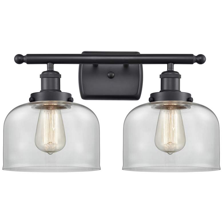 Image 1 Ballston Urban Bell 8" 2 Light 18" LED Bath Light - Matte Black -