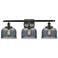 Ballston Urban Bell 8" 28"W 3 Light Bronze Bath Light w/ Smoke Sh