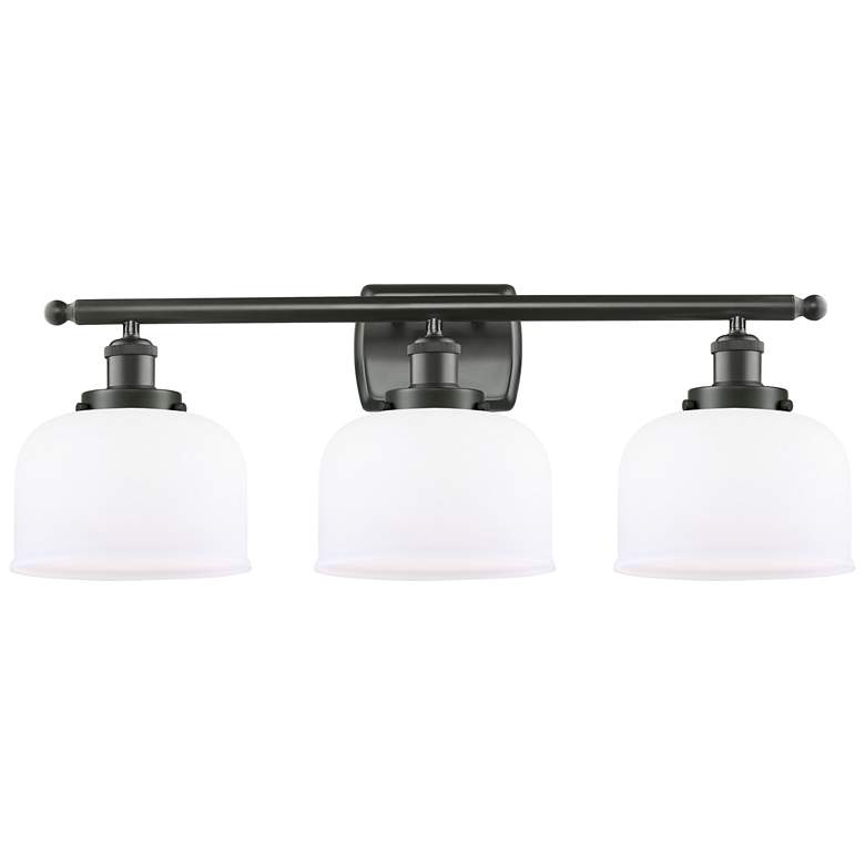 Image 1 Ballston Urban Bell 8" 28"W 3 Light Bronze Bath Vanity Light w/ W