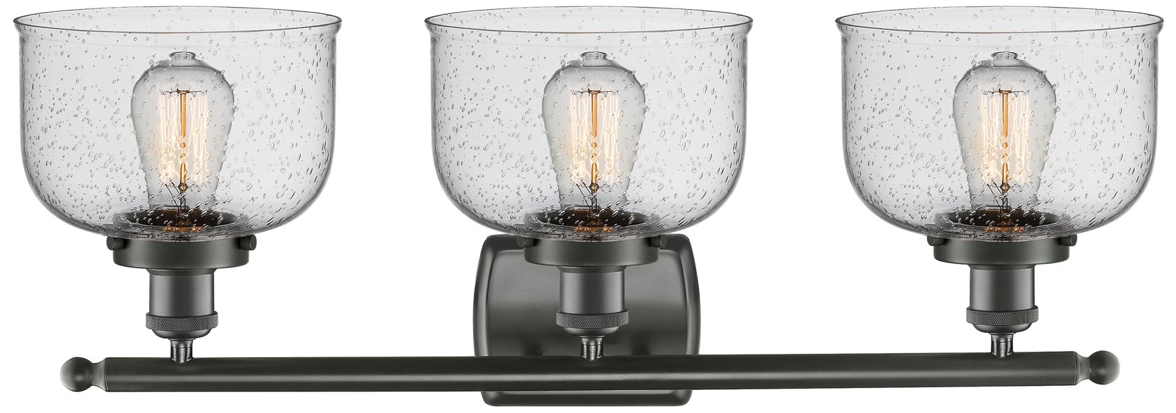 Image 2 Ballston Urban Bell 8" 3 Light 28" LED Bath Light - Bronze - Seed more views