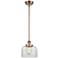 Ballston Urban Bell 8" Antique Copper Stemmed Mini Pendant w/ Clear Sh