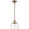 Ballston Urban Bell 8" Antique Copper Stemmed Mini Pendant w/ Deco Sha
