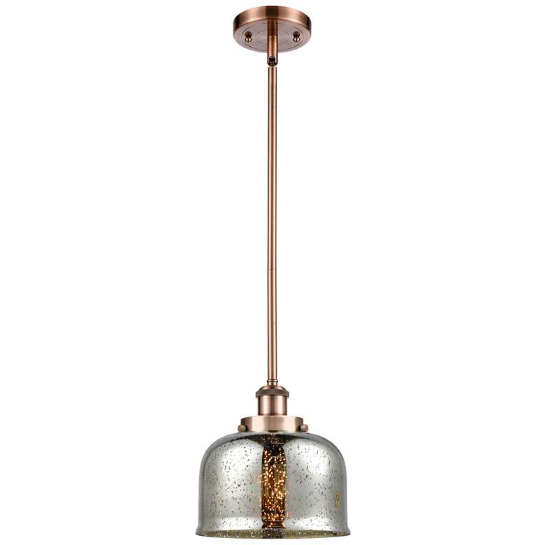 Image 1 Ballston Urban Bell 8" Antique Copper Stemmed Mini Pendant w/ Mercury