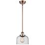 Ballston Urban Bell 8" Antique Copper Stemmed Mini Pendant w/ Seedy Sh