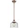 Ballston Urban Bell 8" Antique Copper Stemmed Mini Pendant w/ Seedy Sh