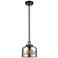 Ballston Urban Bell 8" Black Brass Stemmed Mini Pendant w/ Mercury Sha