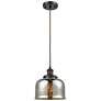 Ballston Urban Bell 8" Bronze Corded Mini Pendant w/ Mercury Shade