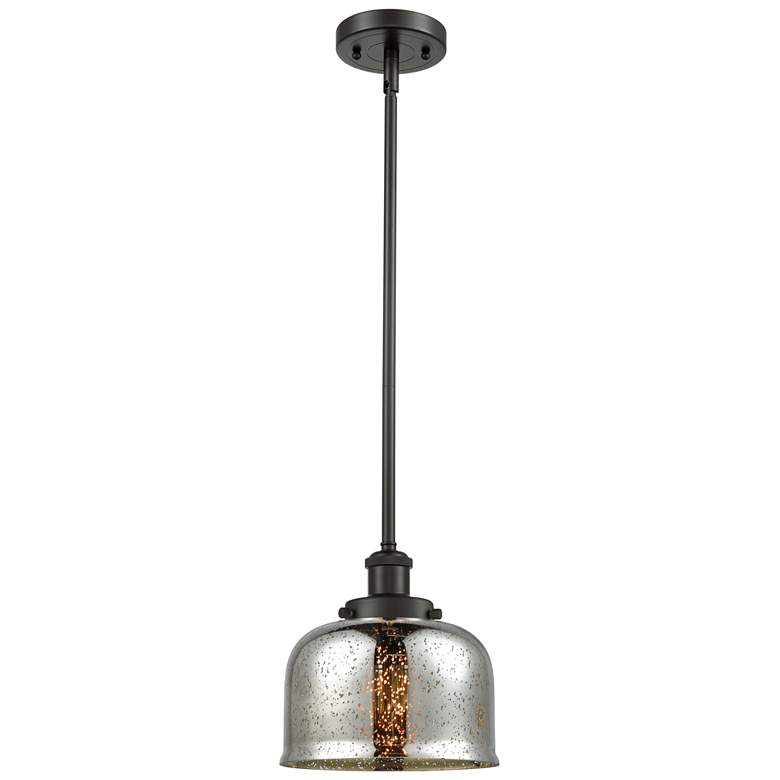 Image 1 Ballston Urban Bell 8" Bronze Stemmed Mini Pendant w/ Mercury Shade