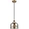 Ballston Urban Bell 8" Brushed Brass Corded Mini Pendant w/ Mercury Sh