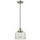 Ballston Urban Bell 8" Brushed Nickel Stemmed Mini Pendant w/ Clear Sh
