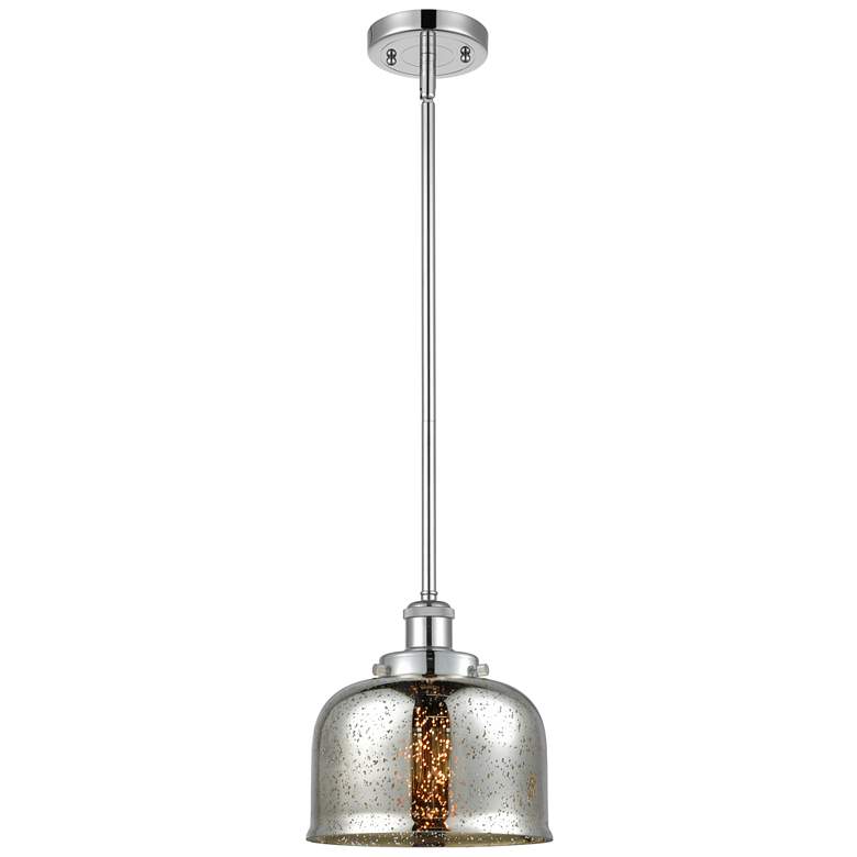 Image 1 Ballston Urban Bell 8" Chrome Stemmed Mini Pendant w/ Mercury Shade