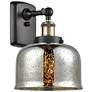 Ballston Urban Bell 8" Incandescent Sconce - Black Brass - Mercury Sha