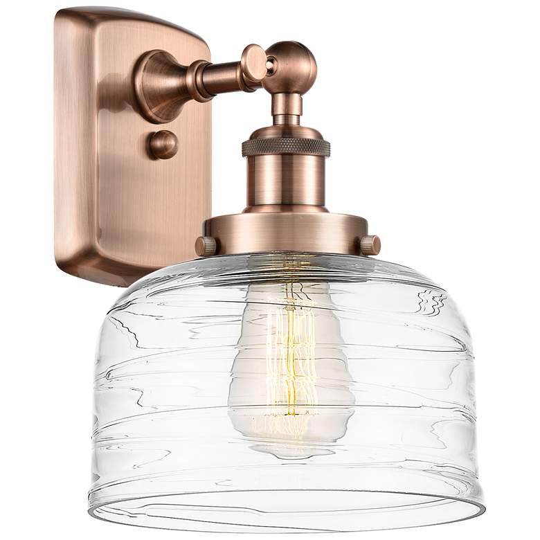Image 1 Ballston Urban Bell 8" Incandescent Sconce - Copper Finish - Swirl Sha
