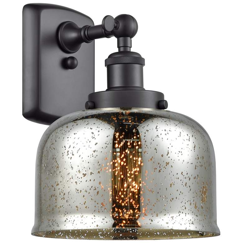 Image 1 Ballston Urban Bell 8" Incandescent Sconce - Matte Black - Mercury Sha