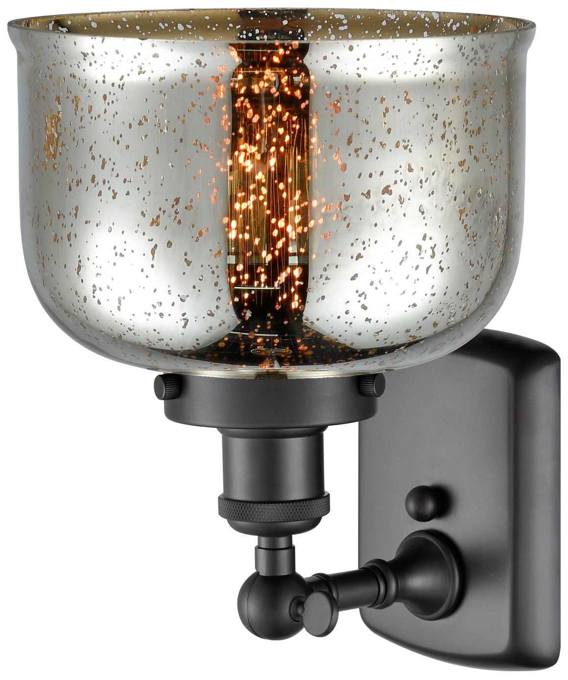 Image 3 Ballston Urban Bell 8" Incandescent Sconce - Matte Black - Mercury Sha more views