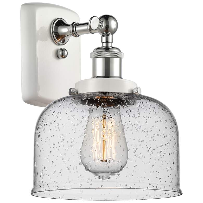 Image 1 Ballston Urban Bell 8 inch Incandescent Sconce - White &#38; Chrome - Seed