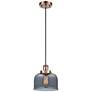 Ballston Urban Bell 8" LED Mini Pendant - Antique Copper - Plated Smok