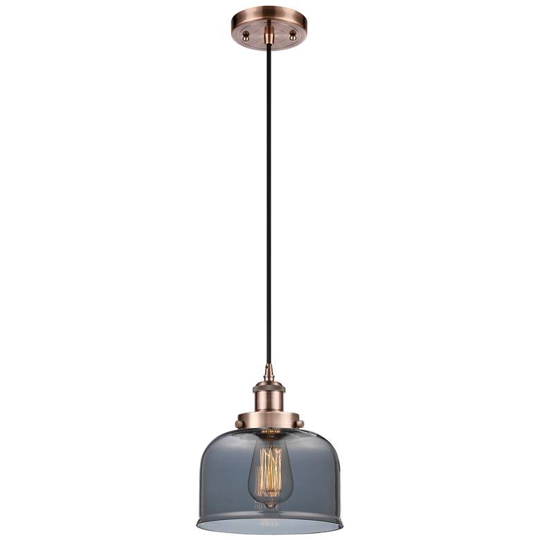 Image 1 Ballston Urban Bell 8" LED Mini Pendant - Antique Copper - Plated Smok
