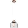 Ballston Urban Bell 8" LED Mini Pendant - Antique Copper - Seedy Shade