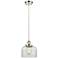 Ballston Urban Bell 8" LED Mini Pendant - Polished Nickel - Clear Shad