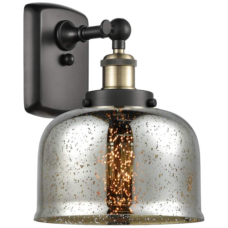 Image 1 Ballston Urban Bell 8" LED Sconce - Black Brass Finish - Mercury Shade
