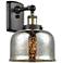 Ballston Urban Bell 8" LED Sconce - Black Brass Finish - Mercury Shade